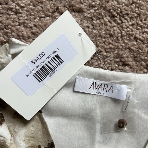 Avara Chrissy Floral Cream Brown Mini Dress NWT Size Small - Picture 3 of 12